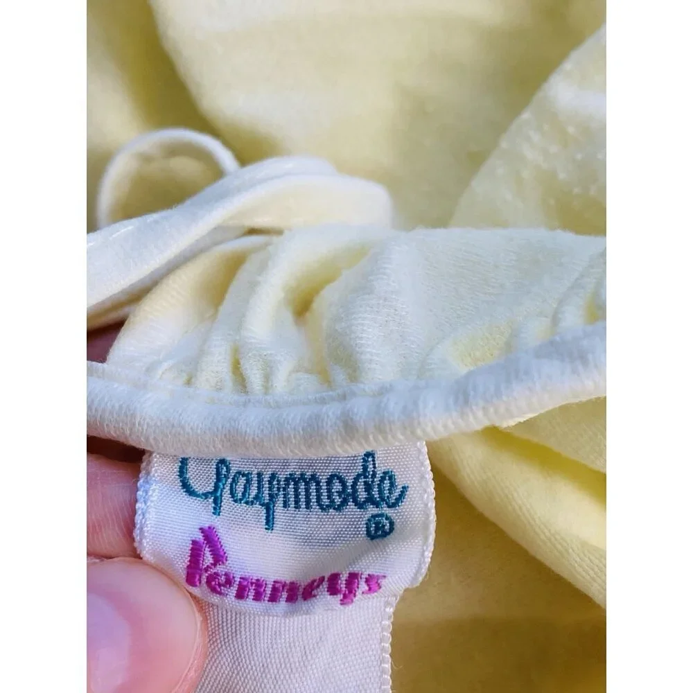 Vintage 70s JC Penney Gaymode Nightgown Size S Love Hippie Yellow Nightshirt